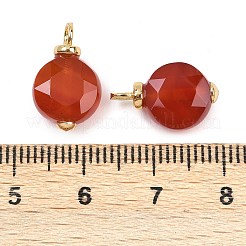 Плоские круглые подвески из натуральных смешанных драгоценных камней с шестиугольной огранкой&nbsp;KK-B157-39G