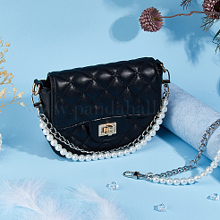 Алюминий и белый пластик искусственный жемчуг двухслойные декоративные цепочки для кошельков&nbsp;FIND-WH00670-127A