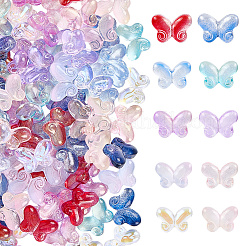 150 шт. 10-цветные прозрачные стеклянные бусины для выпечки&nbsp;GLAA-LT0001-03