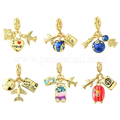 1 шт. стойка с покрытием из латуни кубический цирконий летние европейские подвески-шармы&nbsp;KK-YW0002-68