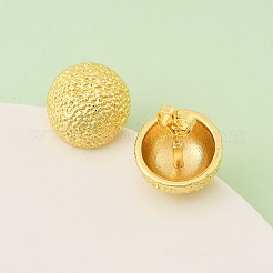 Латунные полукруглые серьги-гвоздики&nbsp;EJEW-F389-23G