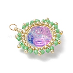 Подвески-цветы из стеклянных бусинок&nbsp;PALLOY-MZ00859-03