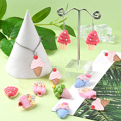 30шт 5 стиля непрозрачные подвески из смолы&nbsp;RESI-CJ0003-04