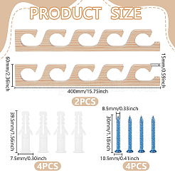 5-уровневые настенные бамбуковые подставки для удочек&nbsp;ODIS-WH0025-256