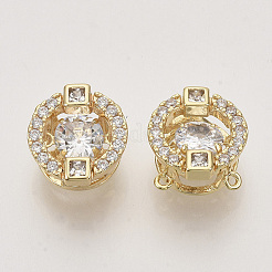 Латунные микропаве прозрачные кубические циркониевые подвески&nbsp;ZIRC-T011-15G-NF