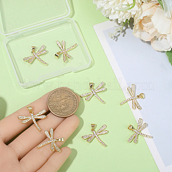 8 шт. латунные подвески с микропаве из прозрачного кубического циркония&nbsp;KK-BBC0021-82