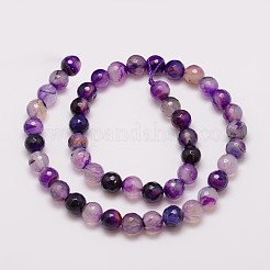 Натуральные полосатые агатовые / полосатые агатовые нити&nbsp;G-G882-8mm-D02-3