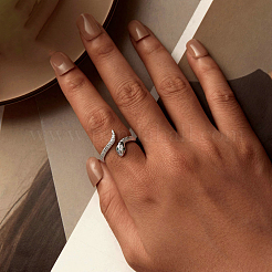 Кольца-манжеты Snake 925 из стерлингового серебра с микропаве из кубических цирконий для женщин&nbsp;FS-WG9DA92-01