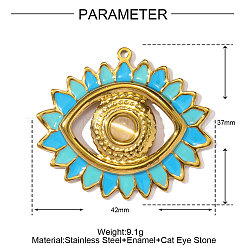 Подвески из нержавеющей стали 304 с эмалью&nbsp;STAS-OY002-45G-01