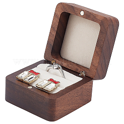 Деревянные коробки для хранения колец на 2 слот&nbsp;CON-WH0089-110A