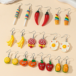 5 пара акриловых сережек-подвесок с фруктовой тематикой&nbsp;HL5690