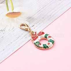 Подвески из легкого сплава золота с эмалью на рождественскую тему&nbsp;HJEW-JM00470