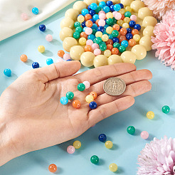 96 шт. 6-х цветные круглые бусины из натурального нефрита Машан&nbsp;G-TA0002-36