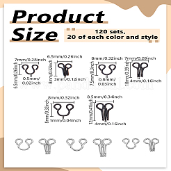 120 комплект 6-х видов железных застежек-крючков&nbsp;IFIN-LP0001-16