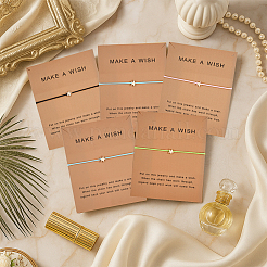 10шт 5-х цветные регулируемые браслеты из вощеного шнура&nbsp;BJEW-GO0002-11