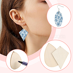 Наборы для изготовления деревянных висячих серег своими руками&nbsp;DIY-SP0005-03