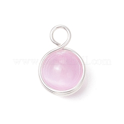 Круглые подвески из окрашенной натуральной селенитовой медной проволоки&nbsp;PALLOY-JF03770-02