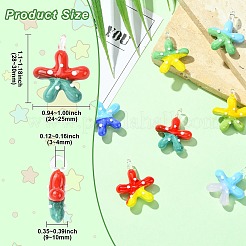 7шт 7 цвета подвески ручной работы лэмпворк&nbsp;LAMP-CJ0002-75