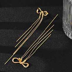 Серьги-гвоздики с кисточками из нержавеющей стали 304&nbsp;EJEW-F353-04G