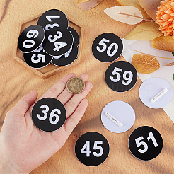 1 набор круглых брошей-цифр из АБС-пластика&nbsp;JEWB-OC0001-02D