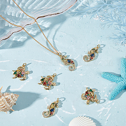 6 шт. 2 подвески из латуни с микропаве из кубического циркония в стиле стойки&nbsp;KK-BBC0011-02