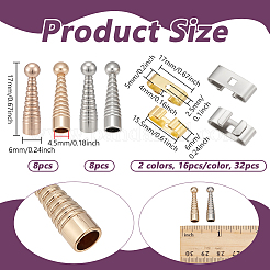 Застежки-молнии для галстуков-боло из латуни&nbsp;KK-NB0004-20