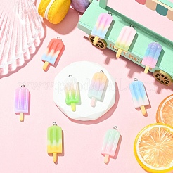 10 шт. 10 стиля подвески из непрозрачной смолы с градиентным цветом&nbsp;RESI-YW0005-22