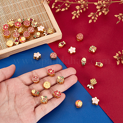 36шт 9 стиля сплава эмали европейские бусины&nbsp;ENAM-GA0001-15