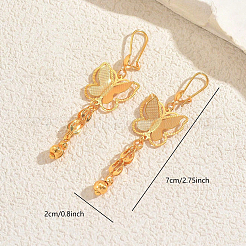 Серьги-кольца с кисточками в виде бабочки из латуни&nbsp;GT6023