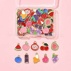 60 шт. 15 стиля фруктовых сплавов эмалевых подвесок&nbsp;FIND-FS0004-66