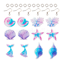 Комплекты украшений из акриловых и стальных подвесных сережек в морском стиле своими руками&nbsp;DIY-TA0010-53
