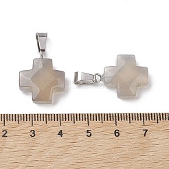 Природные серые агаты подвески&nbsp;G-K359-02P-03