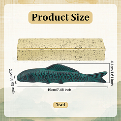 Рыба железо китайская каллиграфия вес бумаги литой&nbsp;AJEW-WH0455-138