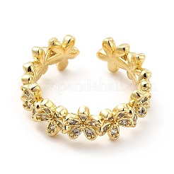 Прозрачное кольцо-манжета в виде цветка кубического циркония&nbsp;X-KK-H439-13G