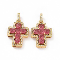 Латунные микропаве прозрачные подвески с фианитом&nbsp;ZIRC-F135-24G-B