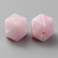 Шестигранные экологически чистые силиконовые фокальные бусины пищевого качества&nbsp;SIL-WH0012-039A