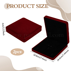 Квадратные бархатные подарочные коробки для ювелирных изделий&nbsp;CON-WH0089-113A