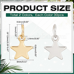 60 шт. 2-х цветные подвески из нержавеющей стали 304&nbsp;PALLOY-ME00007