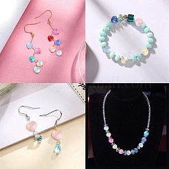 120шт 15 цвета гальванические прозрачные стеклянные бусины&nbsp;GLAA-CJ0001-77