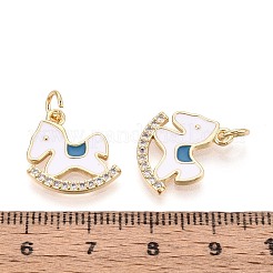 Подвески из латуни с микропаве из кубических цирконий и эмали&nbsp;KK-T072-34G