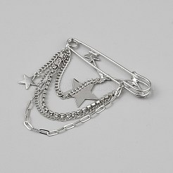 Броши-цепочки со звездным сплавом&nbsp;JEWB-WH0050-03P