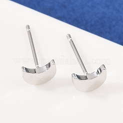 Серьги-гвоздики в форме луны из латуни для женщин&nbsp;EJEW-G441-06A-P