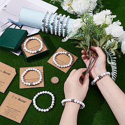 12 шт. синтетические белые бирюзовые круглые бусины&nbsp;BJEW-UN0001-89