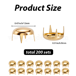 200 шт. латунные заклепки с четырьмя лапками&nbsp;KK-GF0001-20G