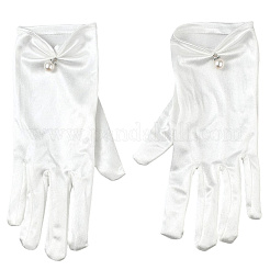 Перчатки невесты из атласной ткани&nbsp;AJEW-WH20816-030N