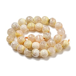 Граненые бусины из натурального огненного агата с треском G-F447-12mm-H02