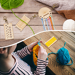 3 набор из 3 стилей брелоков из бланшированного миндального дерева KEYC-BC0001-18