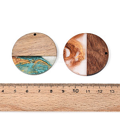 Подвески из непрозрачной смолы и ореха&nbsp;RESI-T060-53M