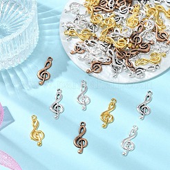 60 шт. 4-х цветные подвески в тибетском стиле со скрипичным ключом&nbsp;TIBEP-YW0002-09