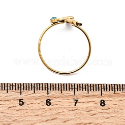 Нержавеющая сталь 304 со стеклянными открытыми манжетными кольцами&nbsp;RJEW-K248-22G